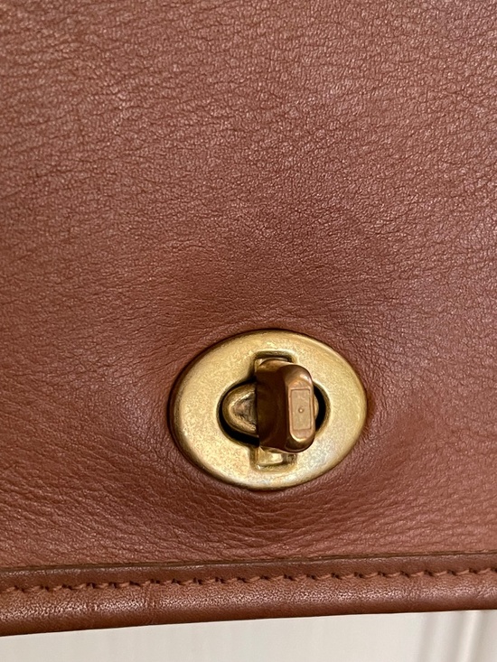 Vintage Coach Dinky Bag Brown Leather Crossbody Original Hang Tag - Picture 4 of 16